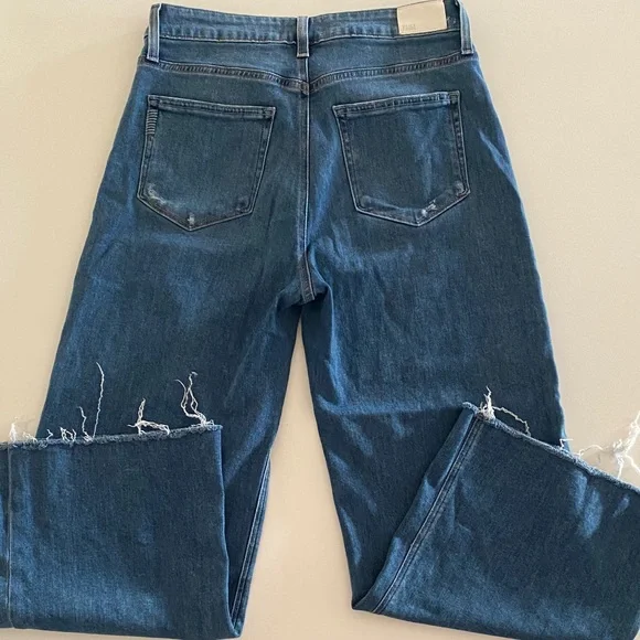 PAIGE Women’s Classic Blue Wide Leg Jeans - Picture 6 of 6